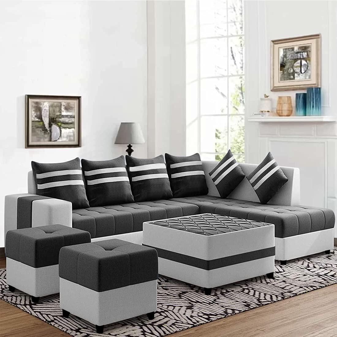 L shape sofa set deals 8 seater